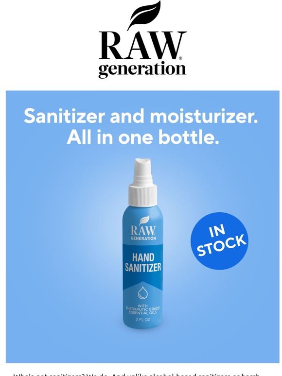 raw generation hand sanitizer