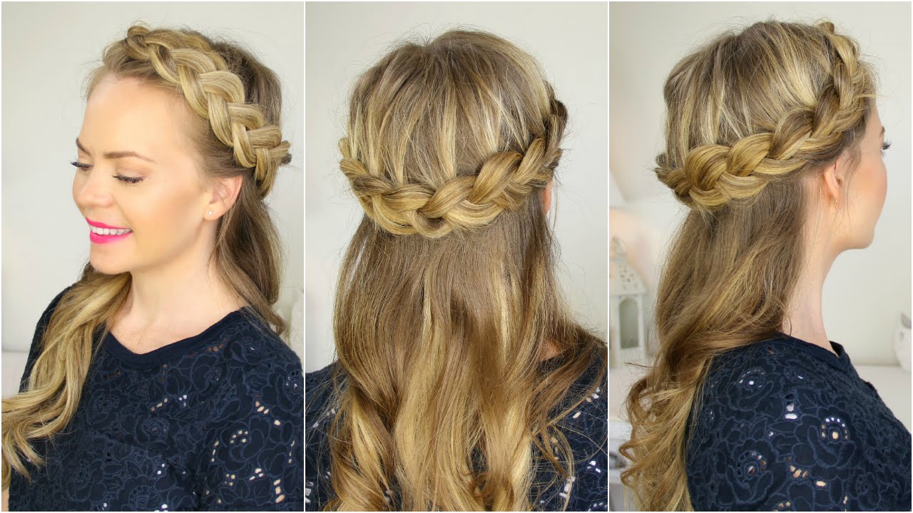 Half-Up Crown Braid Hair